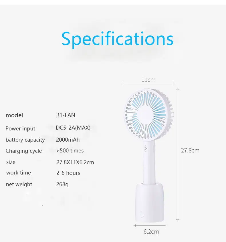 handheld mini fan battery charge fans