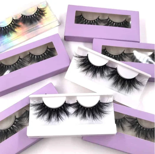 

Private Label Customized Lash Packaging Full Strip Fluffy 25mm Lashes Vendor Cruelty Free Real Mink Lashes 3d Mink Eyelashes, Black