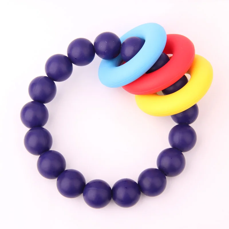 

Kids Beaded Bracelets Chewbeads Silicon Bead Bracelet Chew Bangle Custom Ring Teether Silicone Baby Teething Rings