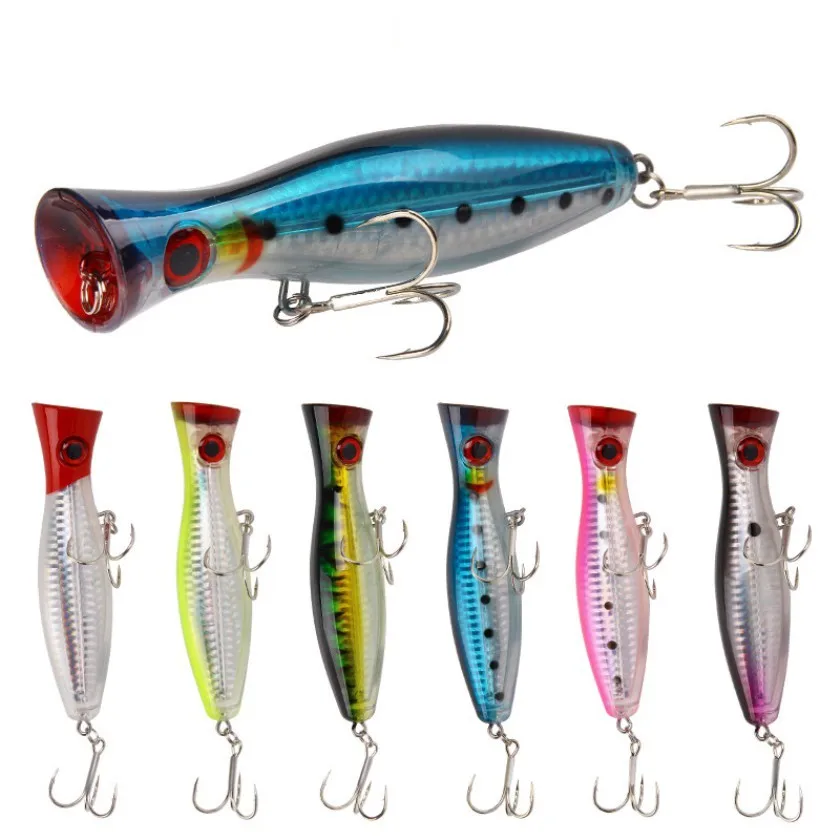 

12.5cm 40g Big Popper Fishing lure Crankbait Iscas Artificial Wobblers ABS Hard Bait Pesca Bass Carp Pike Fishing Tackle, 6 color