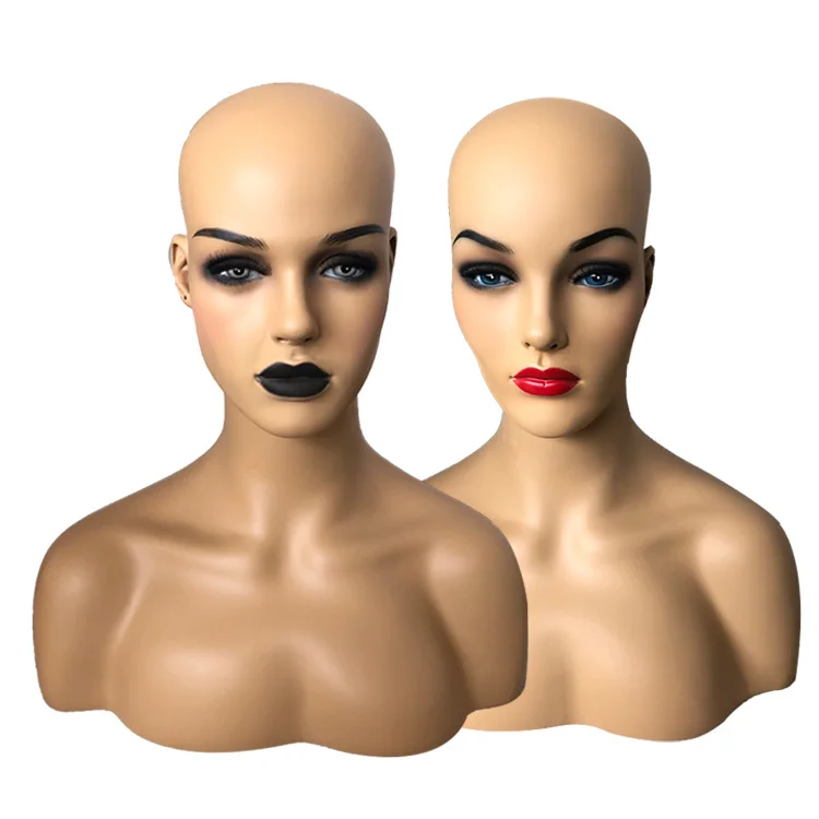 

Customize Makeup Female Mannequin Head With Shoulders For Wig Display African American, Customer request