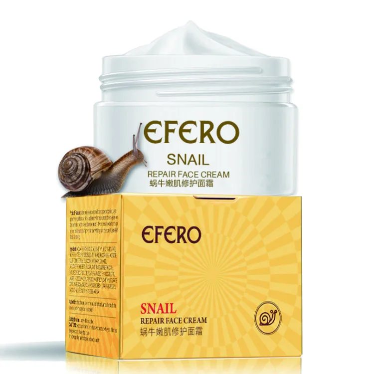 

Skin Care Anti Wrinkle Anti Aging Moisturizing Repair Collagen Efero Snail Skin Whitening Face Cream, White