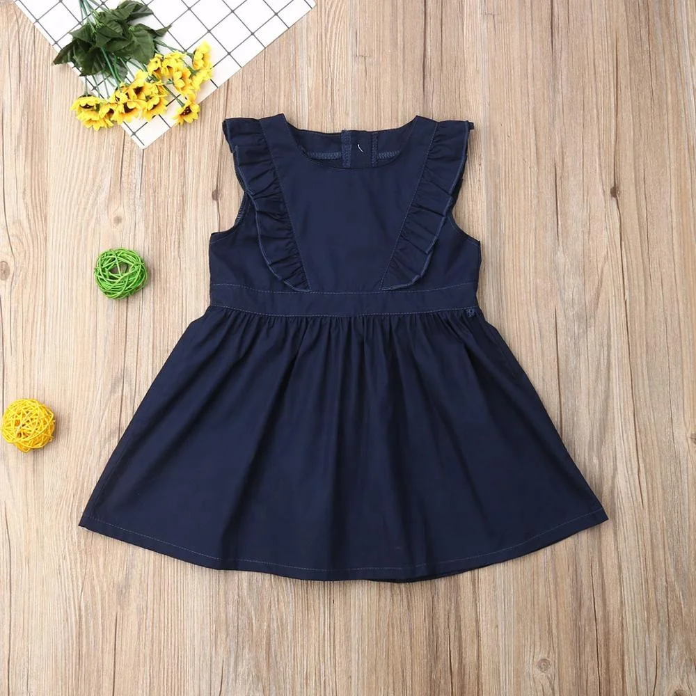 Hot Sale Denim Dressor Baby Girl Dress Boutique Clothing Kids Frock ...