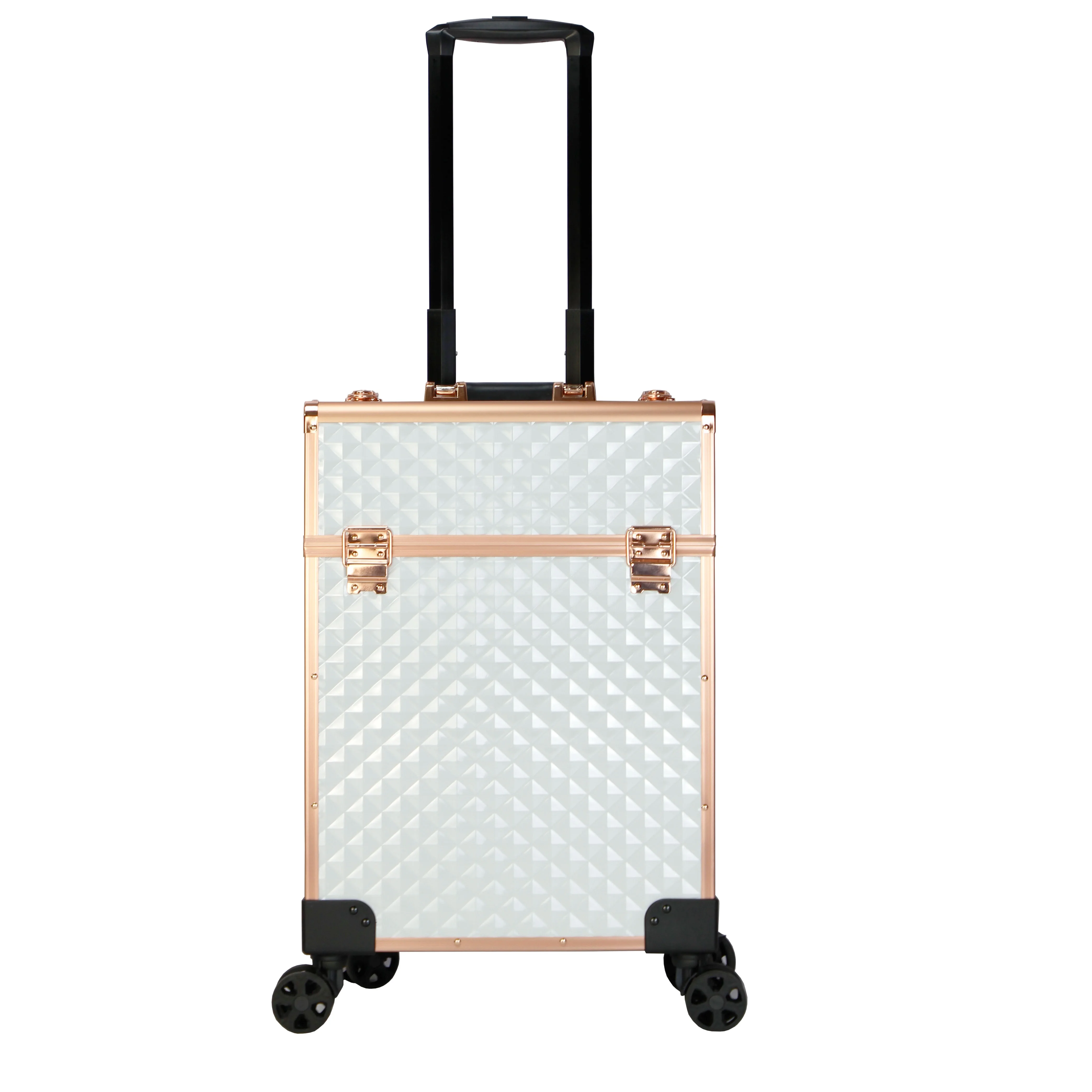 

Trolley Luggage Cosmetics Case Set Professional Cosmetic Makeup Rolling Single Vanity Trolleys Train Cases Studio Alligator, Customized color