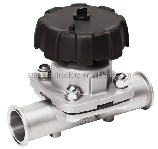 ss304 sanitary manual diaphragm valve with stainless steel hand