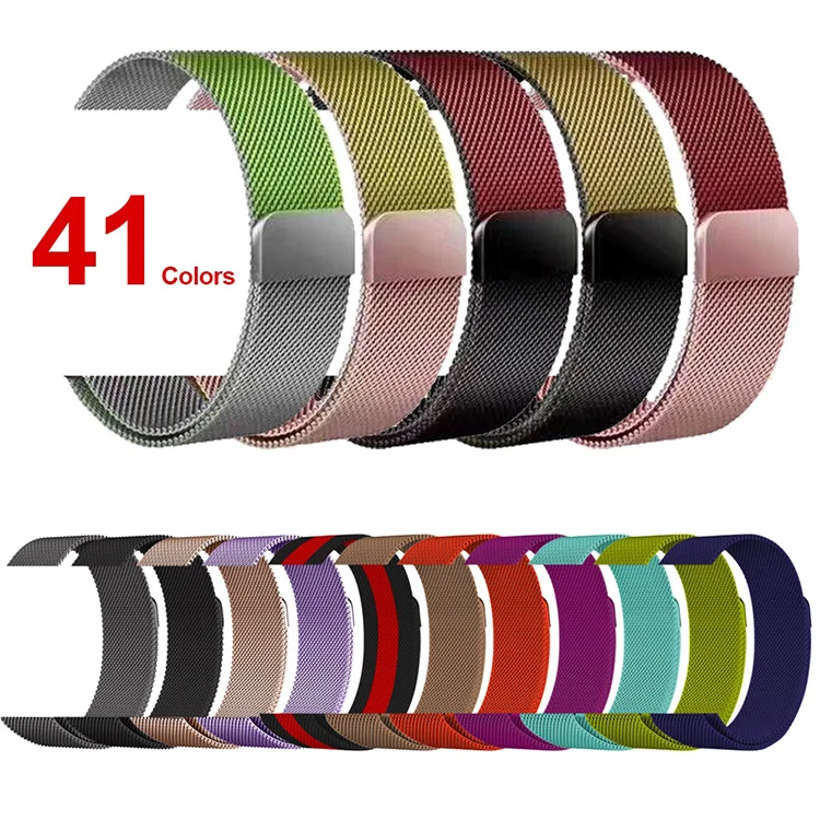 

Lianmi Stainless Steel Watch Band For Apple Watch Magnetic Milanese Loop Wristbands Watch Strap For Iwatch Series 6 SE 5 4 3, Multi colors/as the picture shows