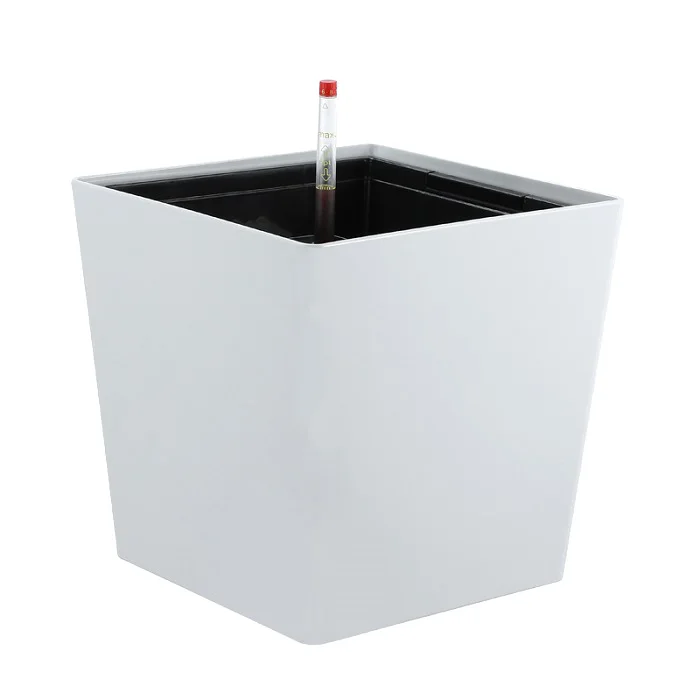 

BRICE 12-inch large planter box self watering plastic flower pots distribution flower pots plastic white color