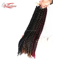 

Belleshow Wholesale Long Ombre Twist Crochet Loop Passion Twists Synthetic Crochet Braid curly Passion Twists hair