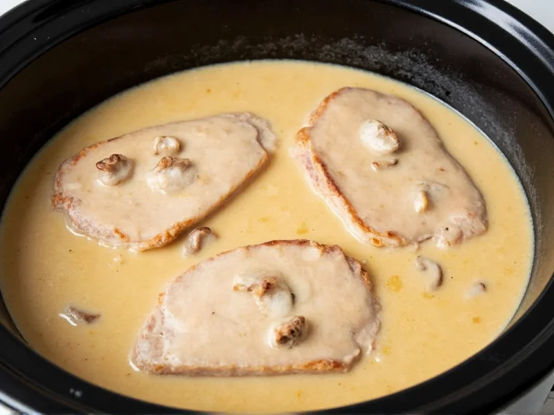 Perfect Pork Chops in Crock Pot with Mushroom Soup
