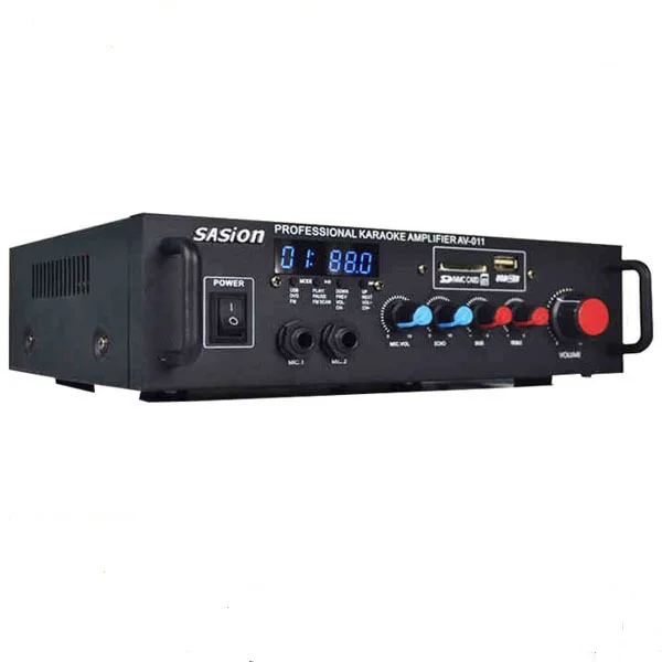 

AV-011 2-Ch USB DJ/Pro/Karaoke Amplifier Mixer car amplifier Composite Video RCA, Black