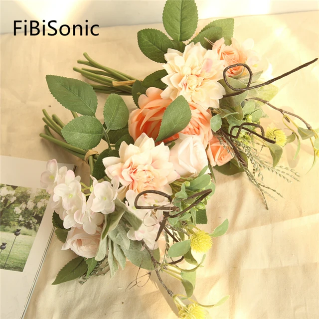 

Artificial Peony Bouquet Family Decoration Silk Flower Wedding Holding Bouquet, As show
