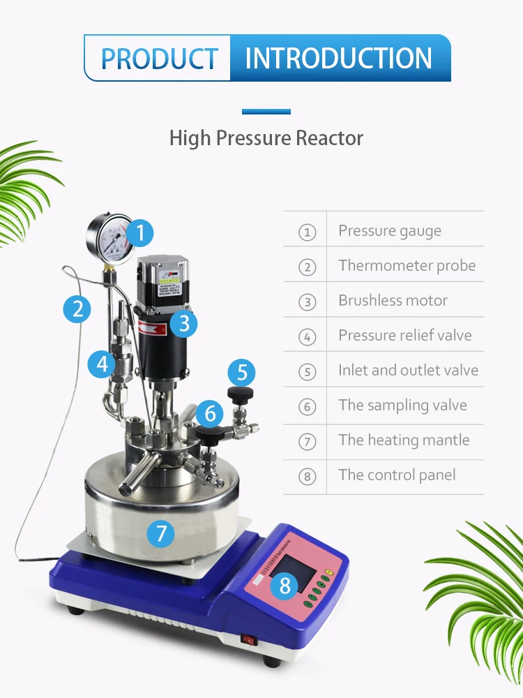 Lab Miniature Magnetic Stirring High Pressure Reactor Autoclave 