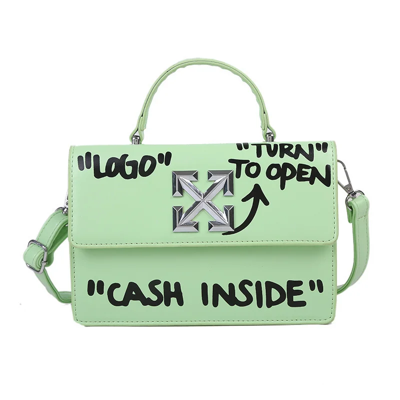 

latest ladies korean style purses for women 2021 handbag sling shoulder graffiti hand bags leather bag chain handbags