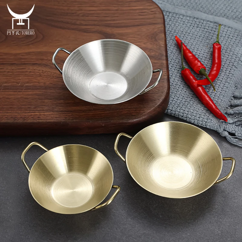 

Seasoning Condiment Dishes Sushi Kimchi Dipping Saucers Bowl Ppetizer Plates Stainless Steel with Handle