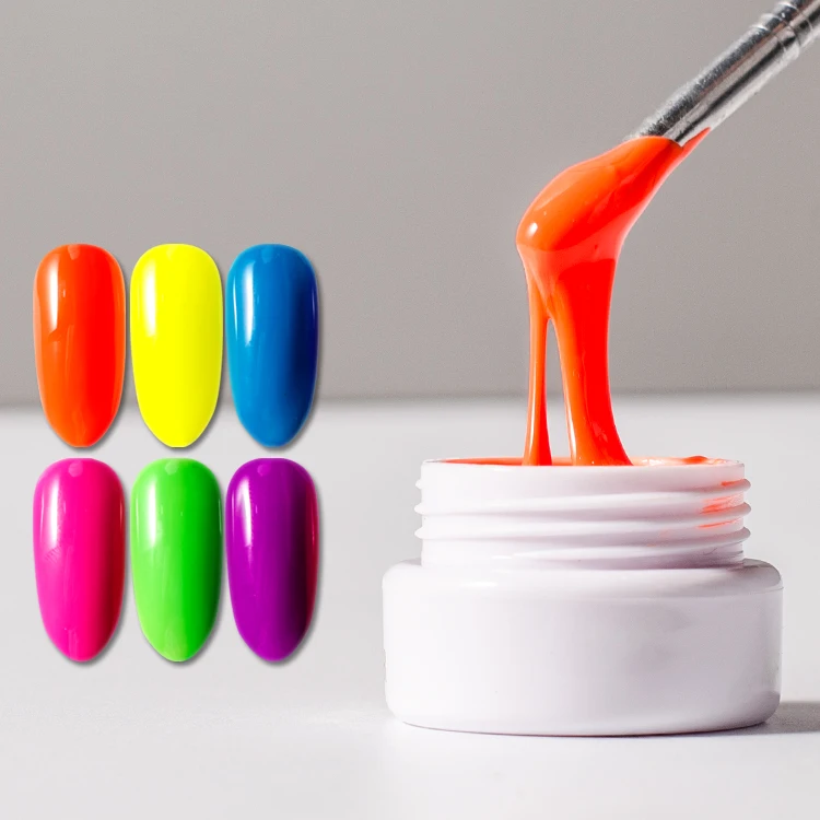 

Custom Logo Private Label 5g High Adhesive Vernis Semi Permanent Neon Gel Painting Nails Art UV Gel Polish Salon Supplies