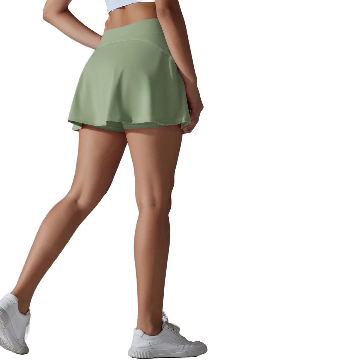 High-Waisted Stretchy运动休闲短裙