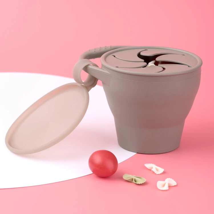 

Can be laser logo baby silicone cup handheld portable food storage collapsible cup baby silicone foldable cup, Optional