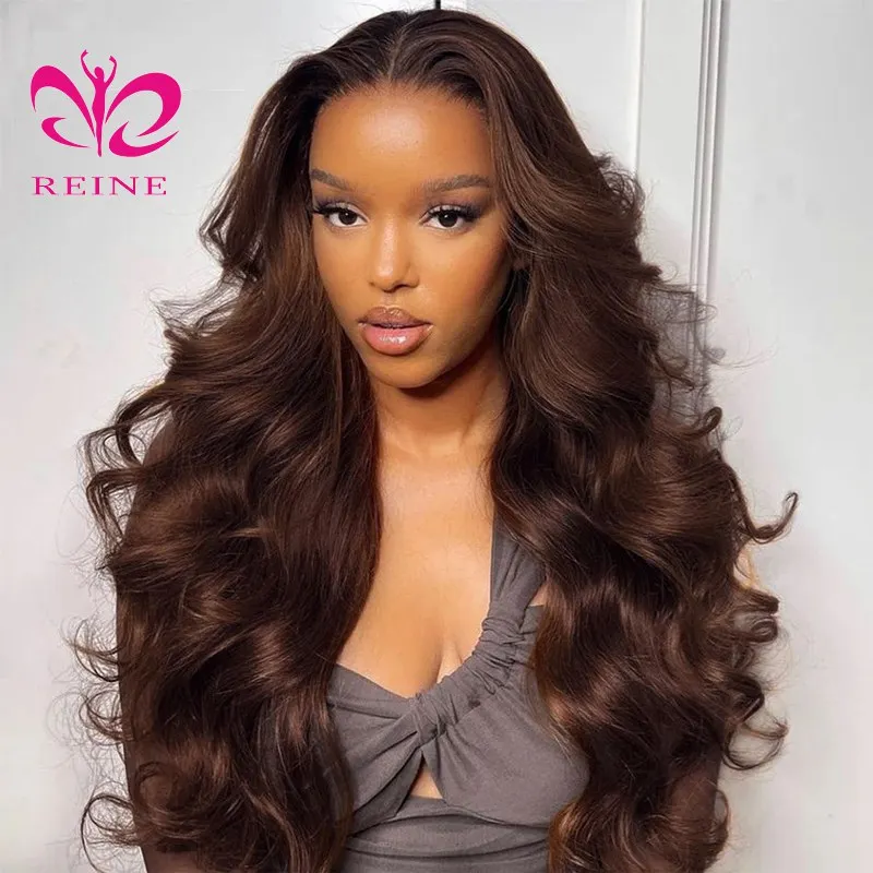 Body Wave Chocolate Brown Lace Front Human Hair Wigs For Women Human Hair 13x4Brown Hd Lace Frontal Wig Colored Human Hair Wigs