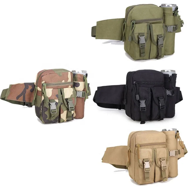 

Unisex Waist Bag Sport Fanny Pack Tactical Detachable Water Bottle Holder Pouch Bag