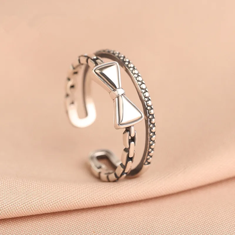 

Energinox Unique Two Layer S925 Adjustable Silver Butterfly Rings