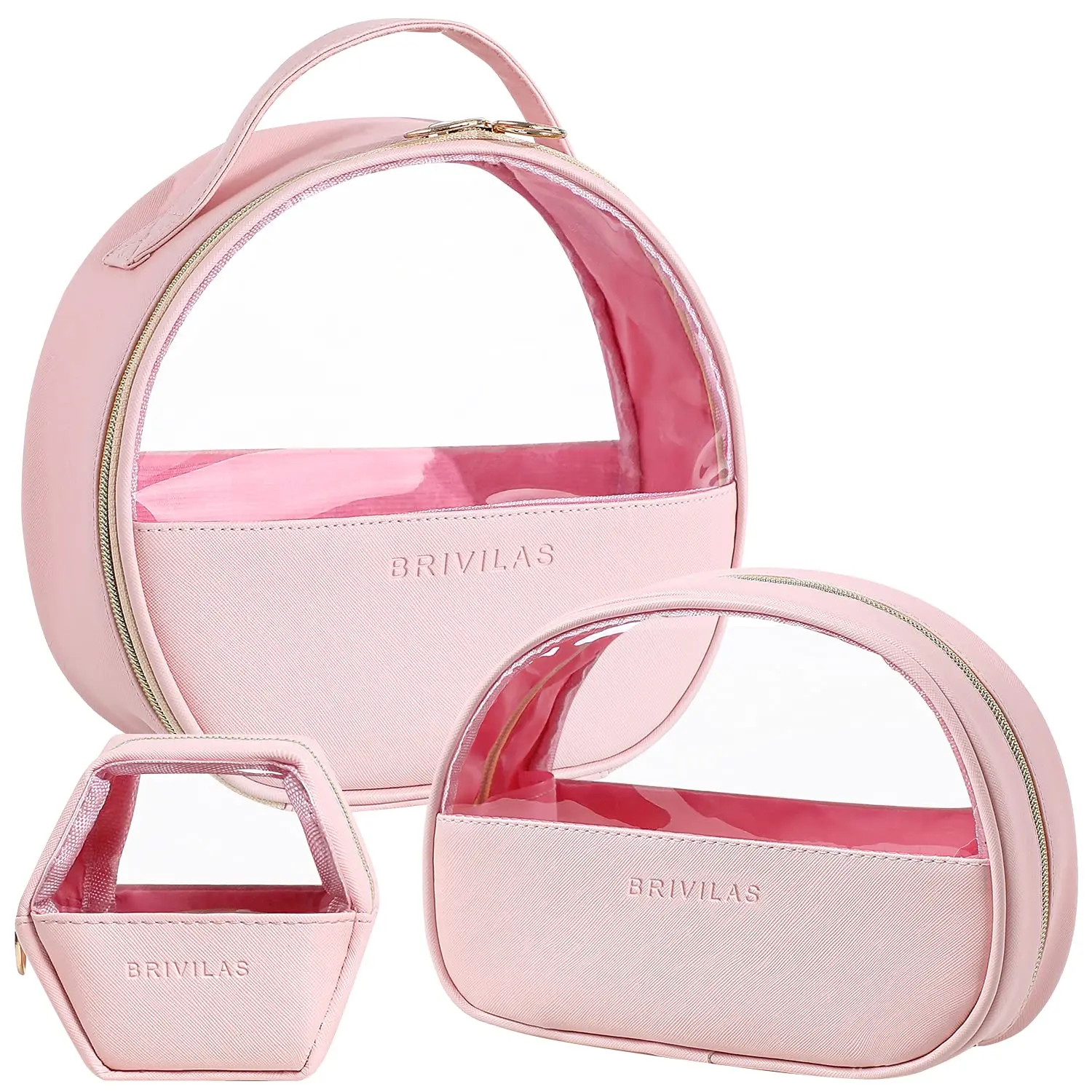 

Fashionable 3 sets girls custom pvc bags hand pouch organizer makeup bag, Colorful