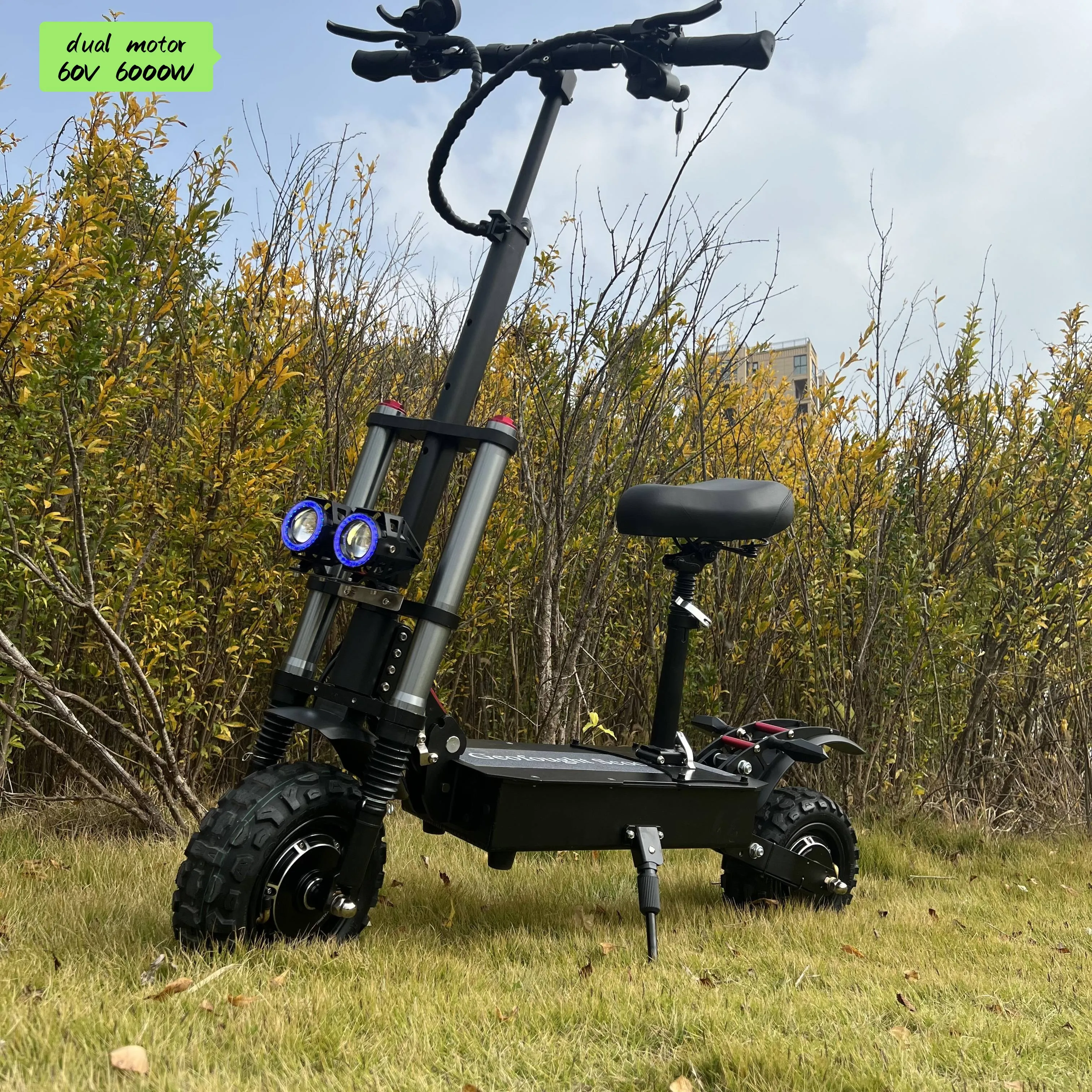 

Wholesale Long Range 60V 6000W 11 Inch High-Speed Dual Motor Electric Scooter For Adults Off-Road Folding Electric Scooter