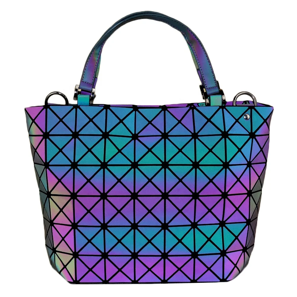 

Wholesaler bags women handbags geometric luminous bag reflective bag