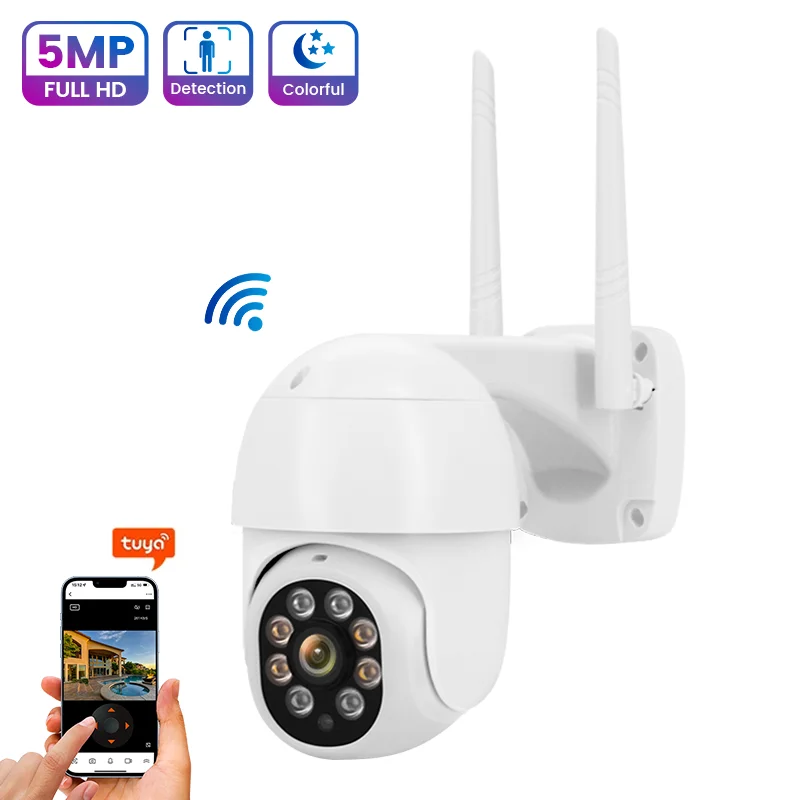 Full HD 3MP 5MP auto tracking wireless speed dome PTZ camera 360 degree outdoor color night vision smart tuya wifi ip ptz camera
