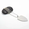 Military Shield Shape Pet Tag Stainless Steel Brushed Mirror Effect Name Tag Blank Shield Designs Silver Dog Tags
