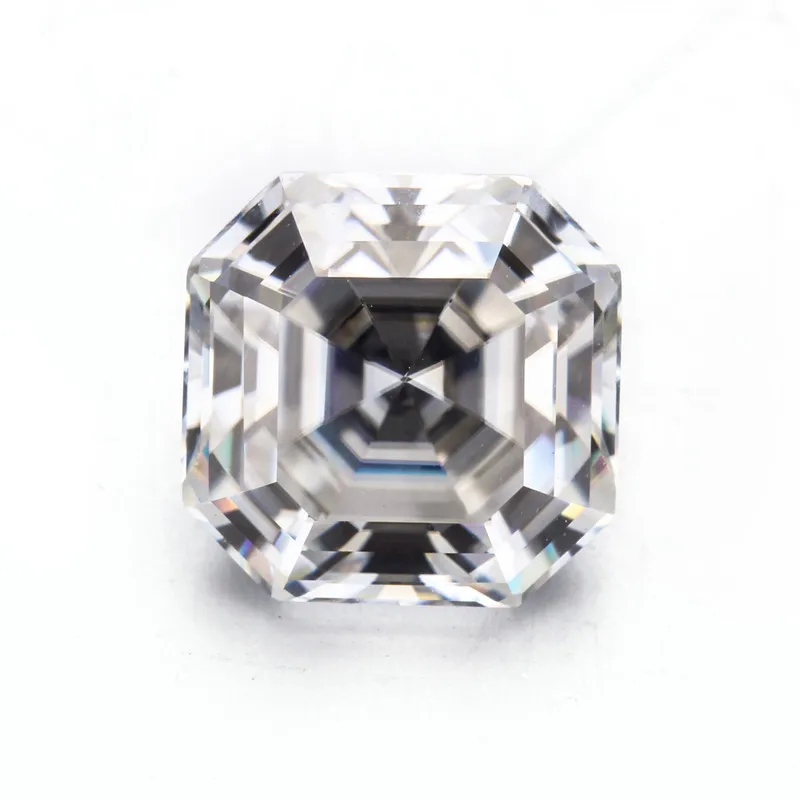 

starsgem loose stone asscher cut 0.5 ct vvs clarity moissanite asscher step cut, White