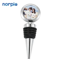 

High-end Metal Round Shape Make Your Own Sublimation Photo Custom Wine Bottle Stopper