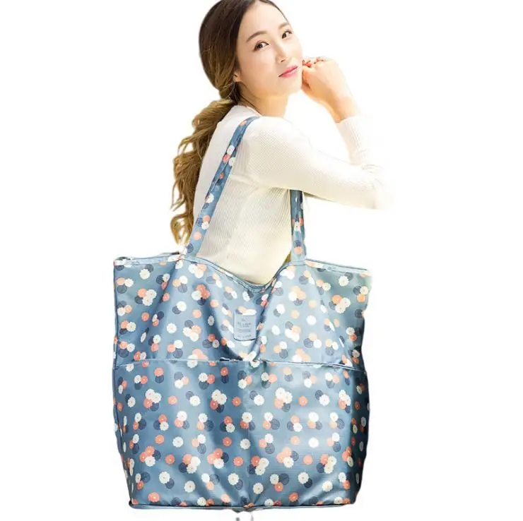 

Large Capacity Shopping Shoulder Bag Folding Travel Tote Organizer Bag For Women