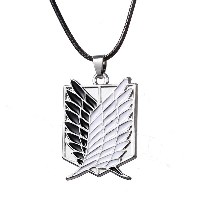 

2021 Anime Shingeki No Kyojin Necklace Attack On Titan Necklace Wings of Liberty Pendants Necklaces Cosplay Jewelry Collares, Silver+black,silver+blue,gold+black,gold+blue