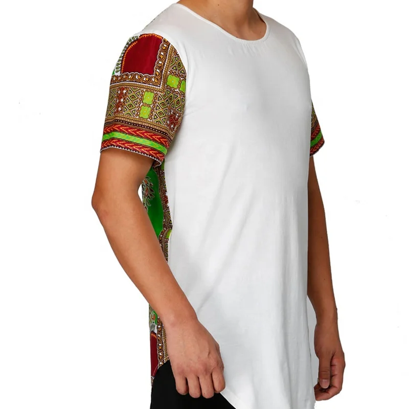 

2021 New design high quality menswear African Ankara print short sleeve men's T shirt wholesale, Shown