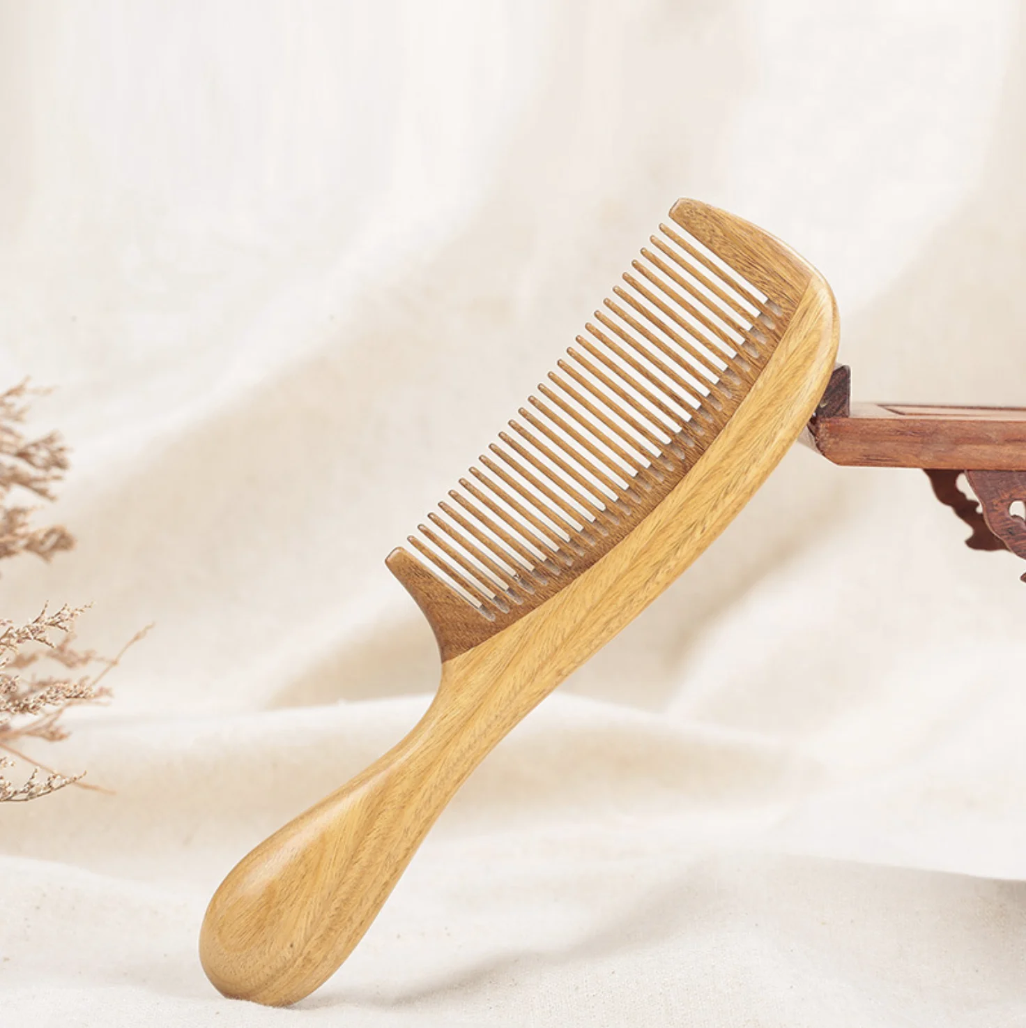 

Amazon best selling shampoo comb beard & hair detangling wooden comb with handle