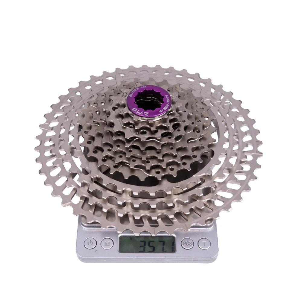 

ZTTO 11 Speed 11-46T SLR2 Bicycle Cassette Freewheel HG Compatible ultralight CNC k7 For MTB GX X1 NX M8000 With 10 Speed Hub, Sliver