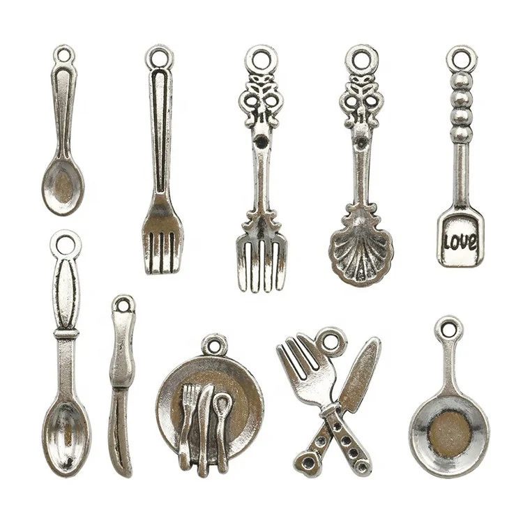 

2021 High Quality Kitchenware Silver Charms For Jewellery Making Bracket With Charms