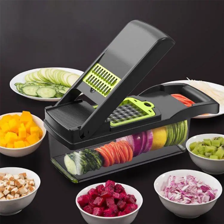 

fashion 14 in 1 Hand Held Multifunctional Onion Cutter Fruits Slicer Potatoes Peeler Manual Vegetable Chopper