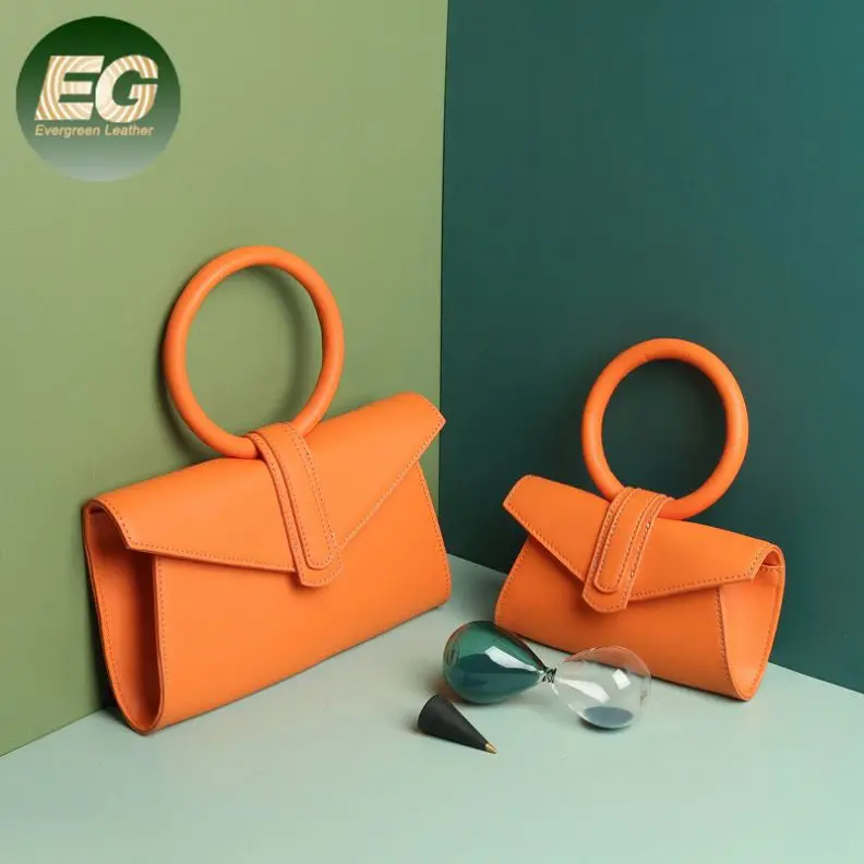 

EMG6192 2020 round circle ring handle fashion new style ladies tote bags handbag women real leather waist bag