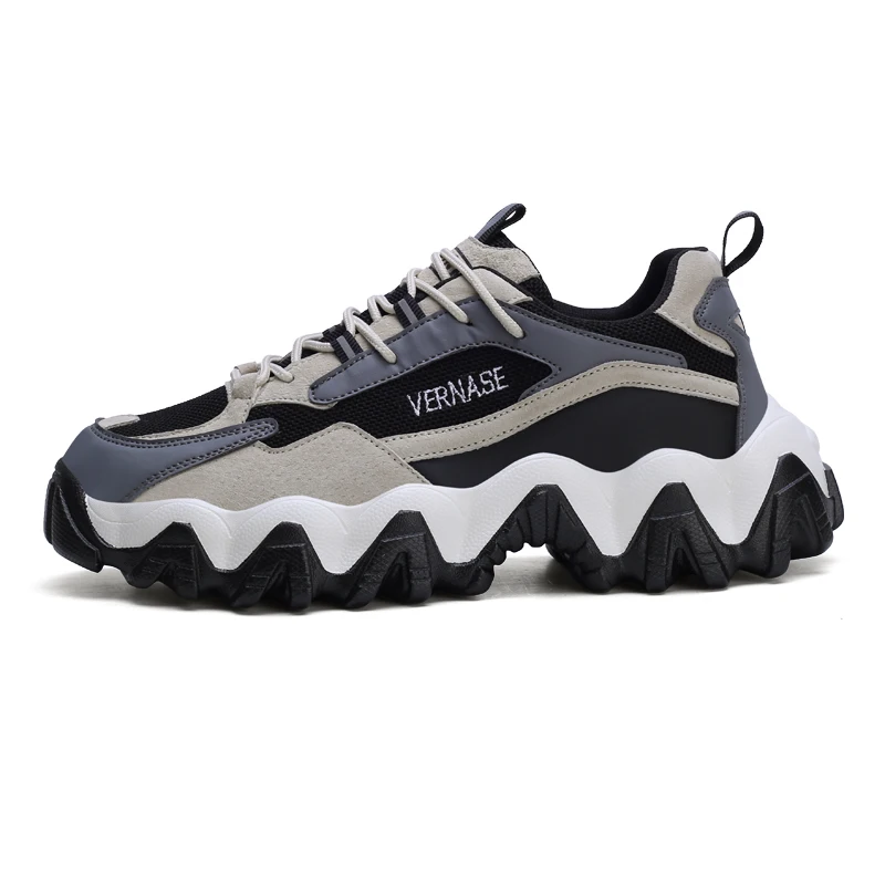 

2021 Unique Design Lace-up Men's Sport Shoes Breathable Mens Shoes Casual Sport Footwear, Grey blue beigh