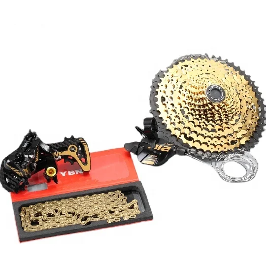 

MTB Mountain Bike 12 Speed Groupset Cassette Shifter Rear Derailleur Shift Chain Gold Group set