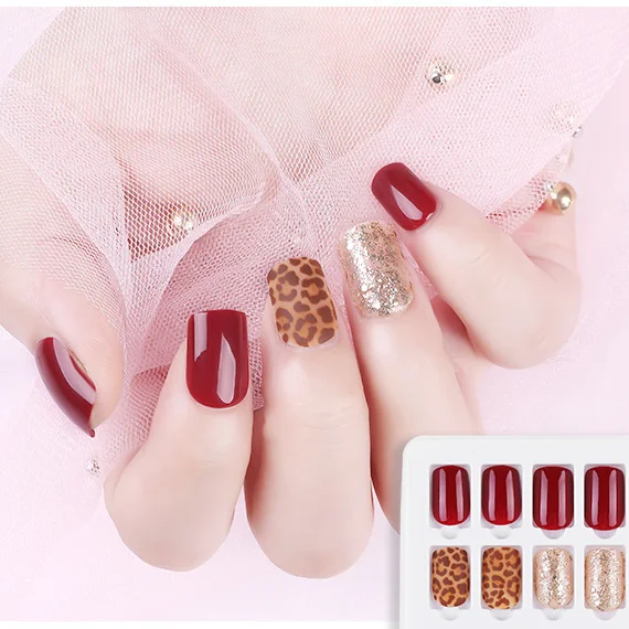

Multicolor Wholesale 2021 Hot Selling 30pcs Fake Nails Sets Shiny False Press On Nails Artificial Nail Tips, As image show