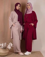 

2019 hot sell daily wear 3-piece set for muslim women with 4 colors