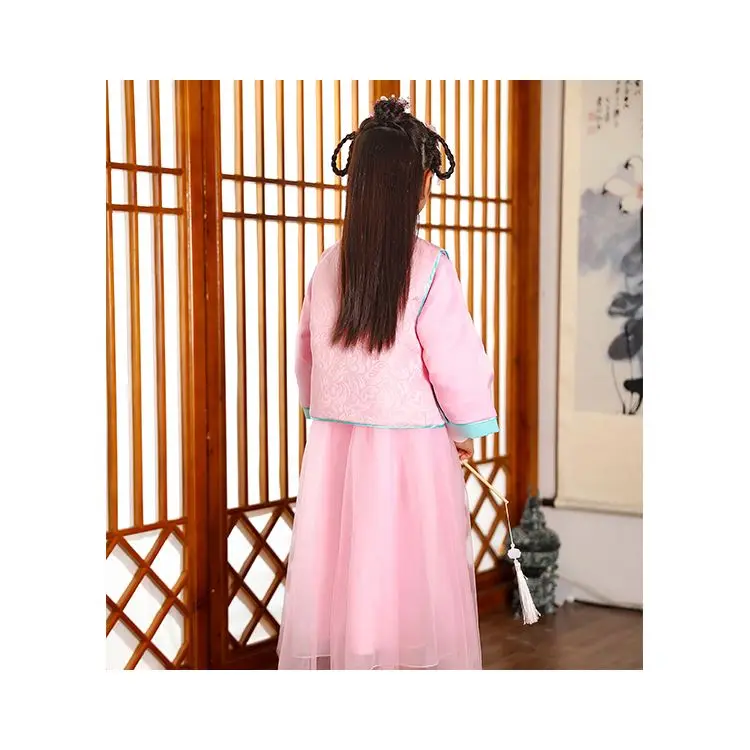 
Modern Chinese Traditional Two Piece Dress Set Hanfu Children Dress 