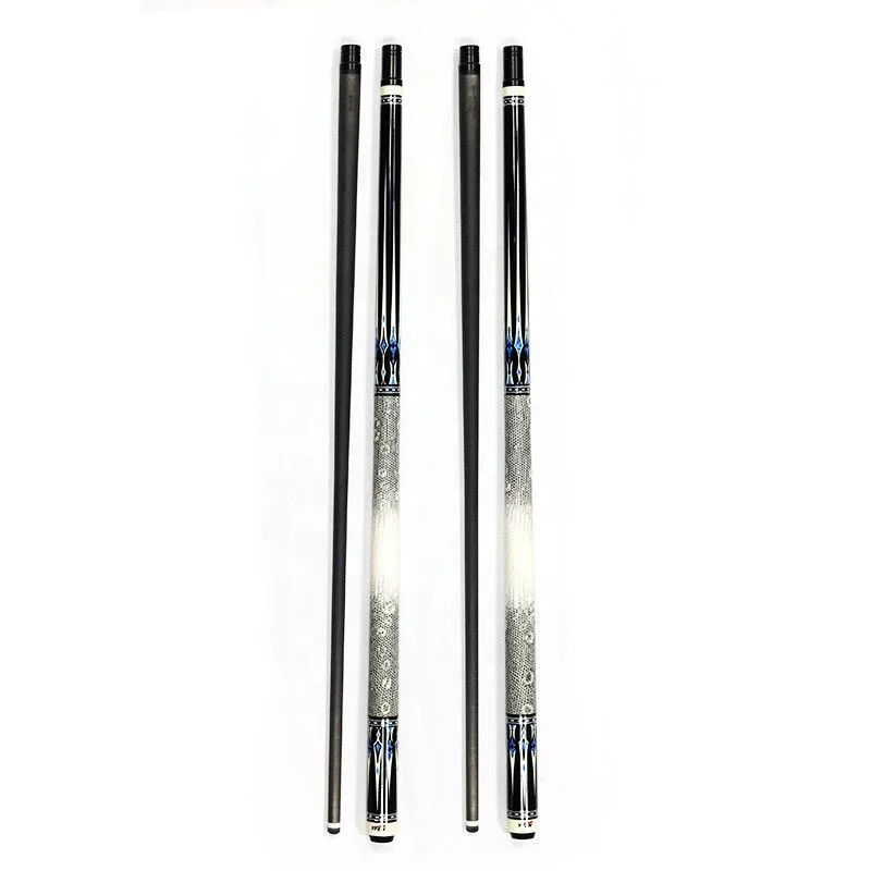 Premium Quality Billiard 1/2 Carbon Shaft Maple Wood Butt Pool Cue 58" Length With Extension Cue Joint Protector