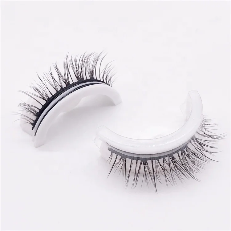 

No Glue Needed Self-Adhesive False Eyelashes Synthetic Natural Soft Handmade Lashes Reusable