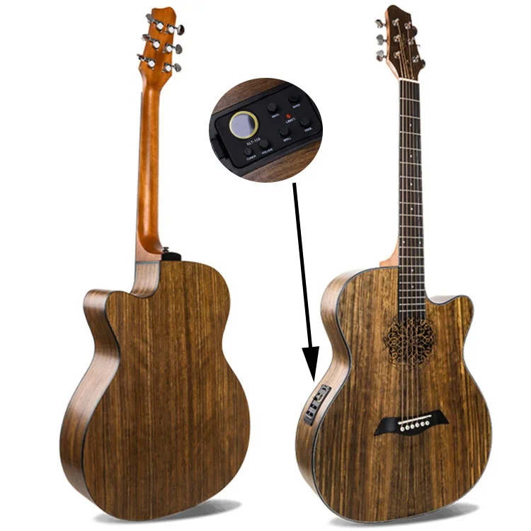 

Wholesale China Made Original rosewood Musical Instruments Semi Custom 41 Inch Electric Acoustic Guitar