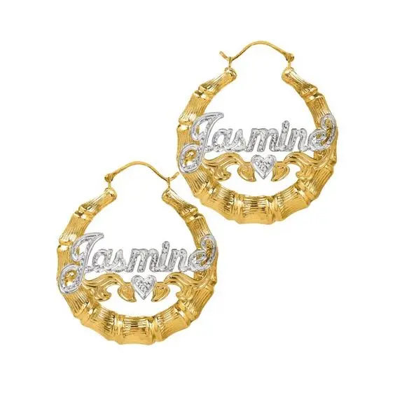 

Custom 2021 Factory Price Personal Name Brass Popular Brands Custom Designer Earringsm Manufacturer Moon Stars Geometry, Gold, silver, rose gold