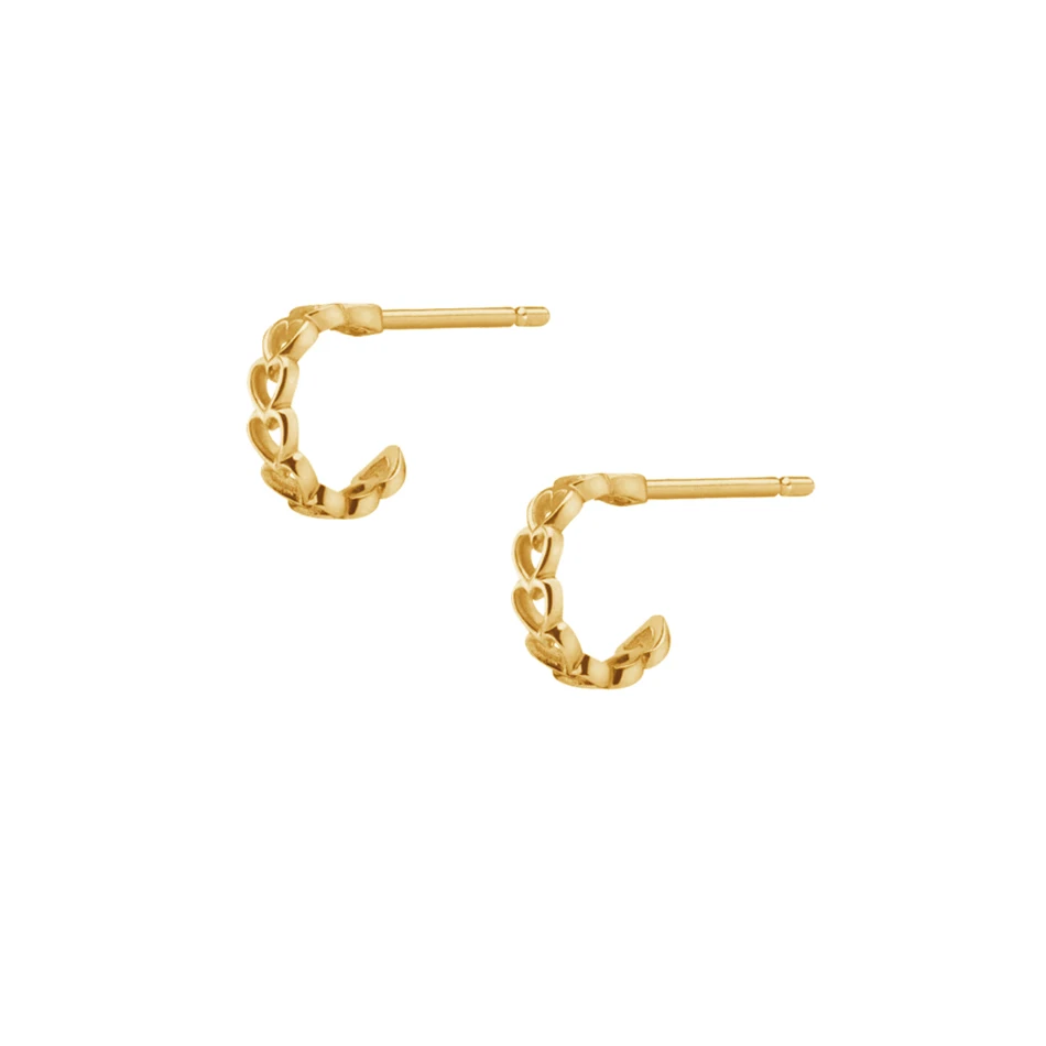 

wholesale gold jewelry online fashion 18k gold vermeil 925 sterling silver infinity heart link huggie hoop earrings