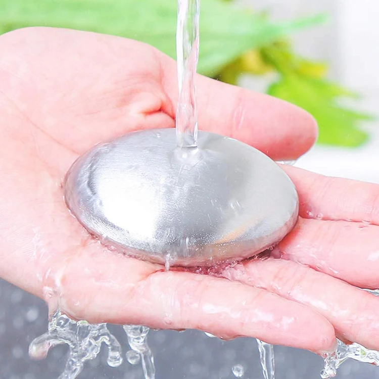 

C270 Stainless Steel Deodorant Soap Kitchen Garlic Fish Odor Removing Deodorize Soap Retail Magic Eliminating Soap, Stainless steel color